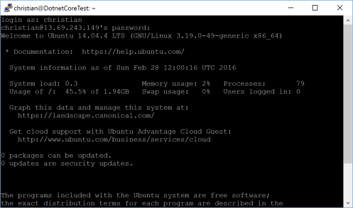Connection to Ubuntu
